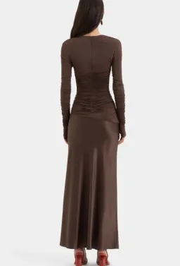SIR Alessia Draped Gown Maxi Brown Size AU 10 for rent on The Volte - image 4