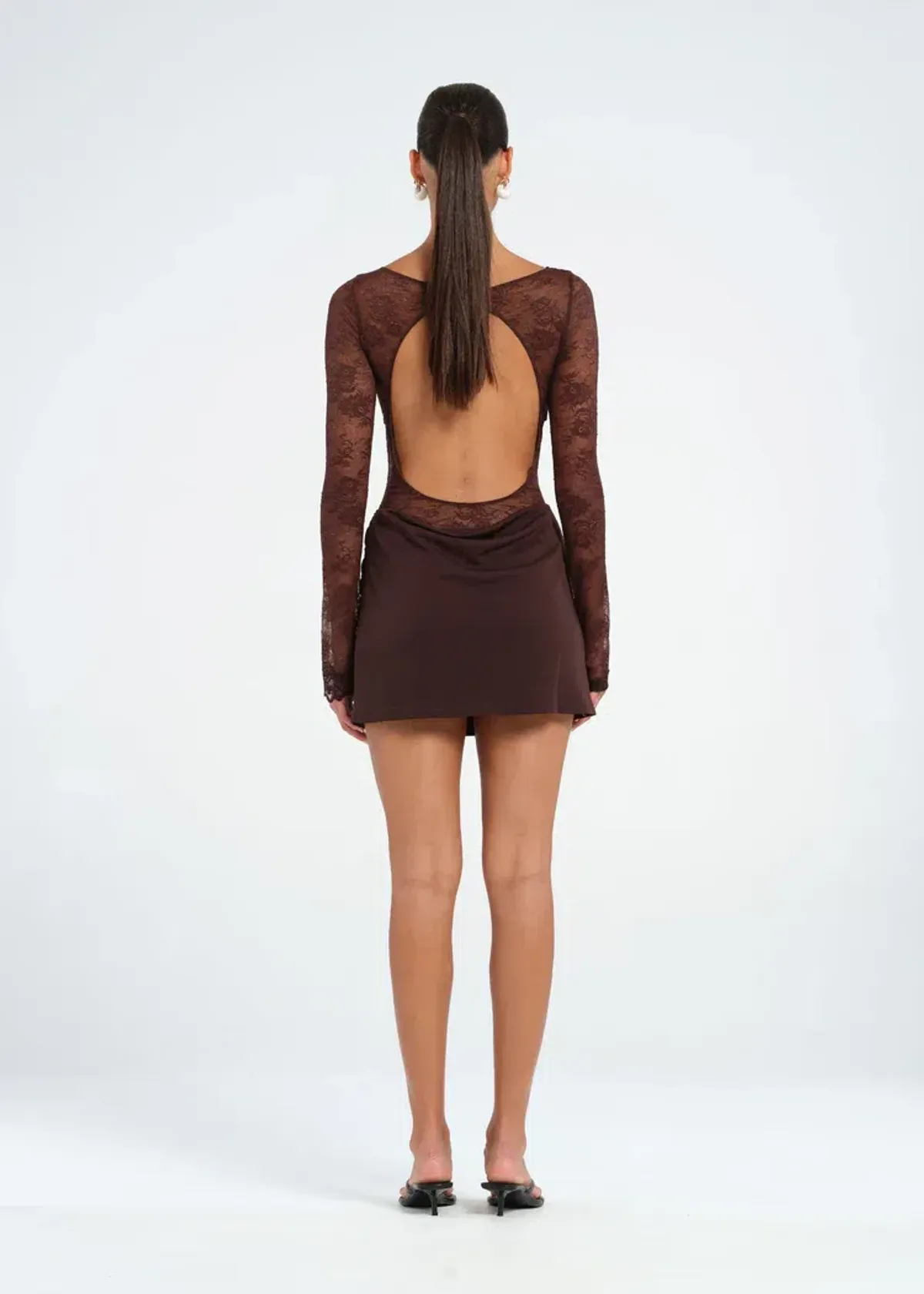 Benni Oskar Mini Dress Brown Size 6 - Image 5
