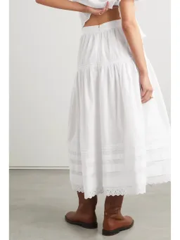 DÔEN Sebastiane White Midi Skirt Size 10 for rent on The Volte - image 2
