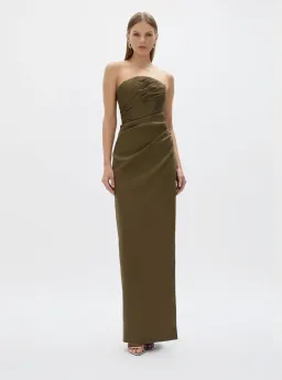 Rachel Gilbert Mira Gown Olive Size 2/AU 10 for rent on The Volte - image 2