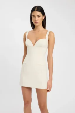 Kookai Alto Bustier Mini Dress in Almond Milk Size 8  for rent on The Volte - image 2