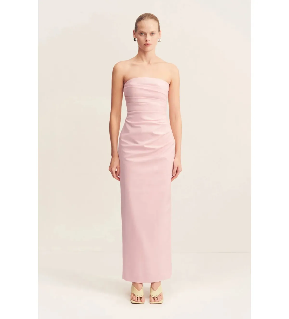 Shona Joy Lani Strapless Draped Maxi Dress Fairyfloss Size 10 - Image 1