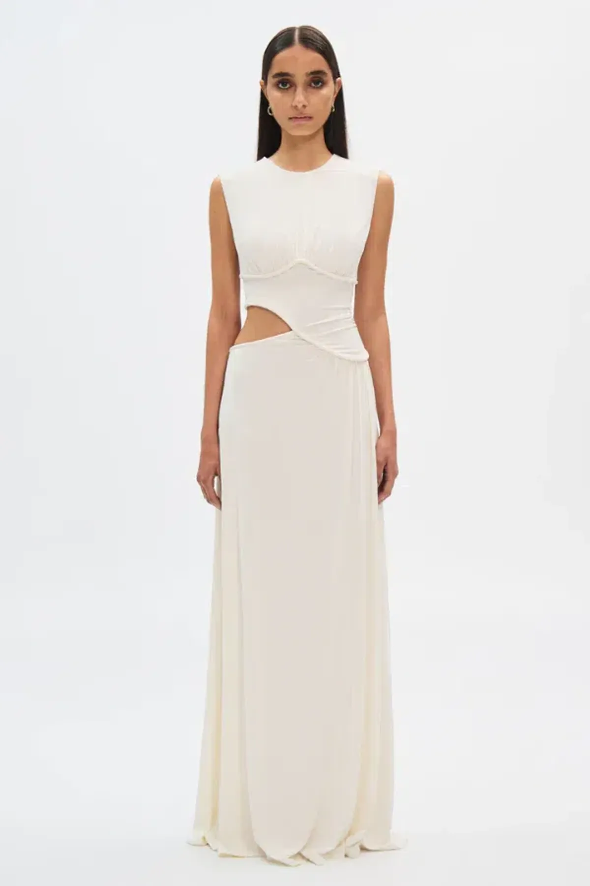 Misha The Sierra Jersey Gown Ivory White Size 12 - Image 6