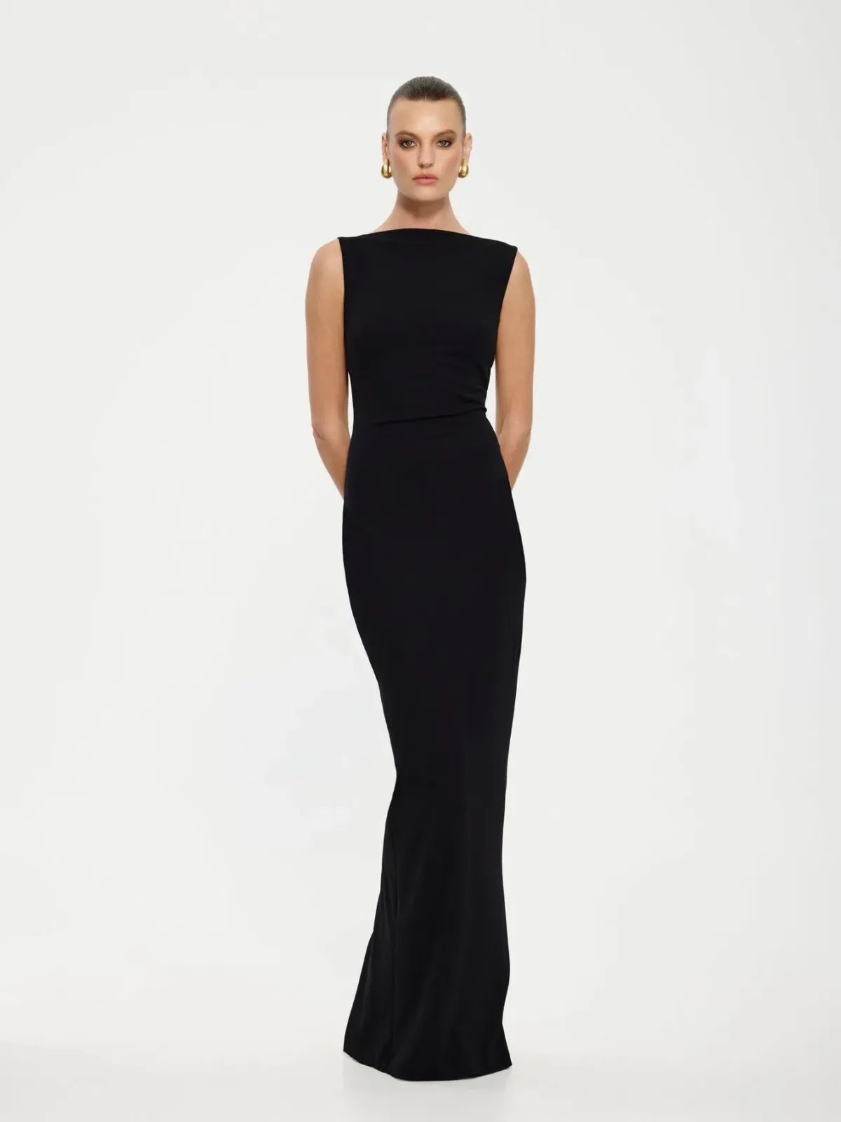 Effie Kats Verona Maxi Gown in Black AU 8 - Image 1