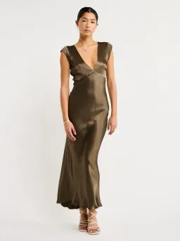 Bec & Bridge Indi V Midnight Olive Maxi Dress Size 8 for rent on The Volte - image 2