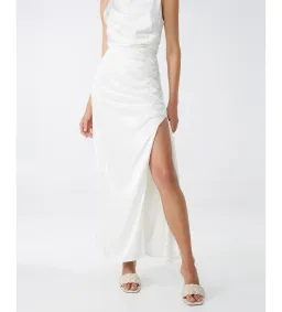 Lover Lagos Slip Midi Skirt White Size 12 for rent on The Volte - image 1