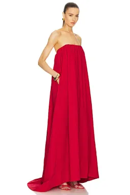 Helsa Studio Crinkle Pleated Gown Very Red Size 8 for rent on The Volte - image 3