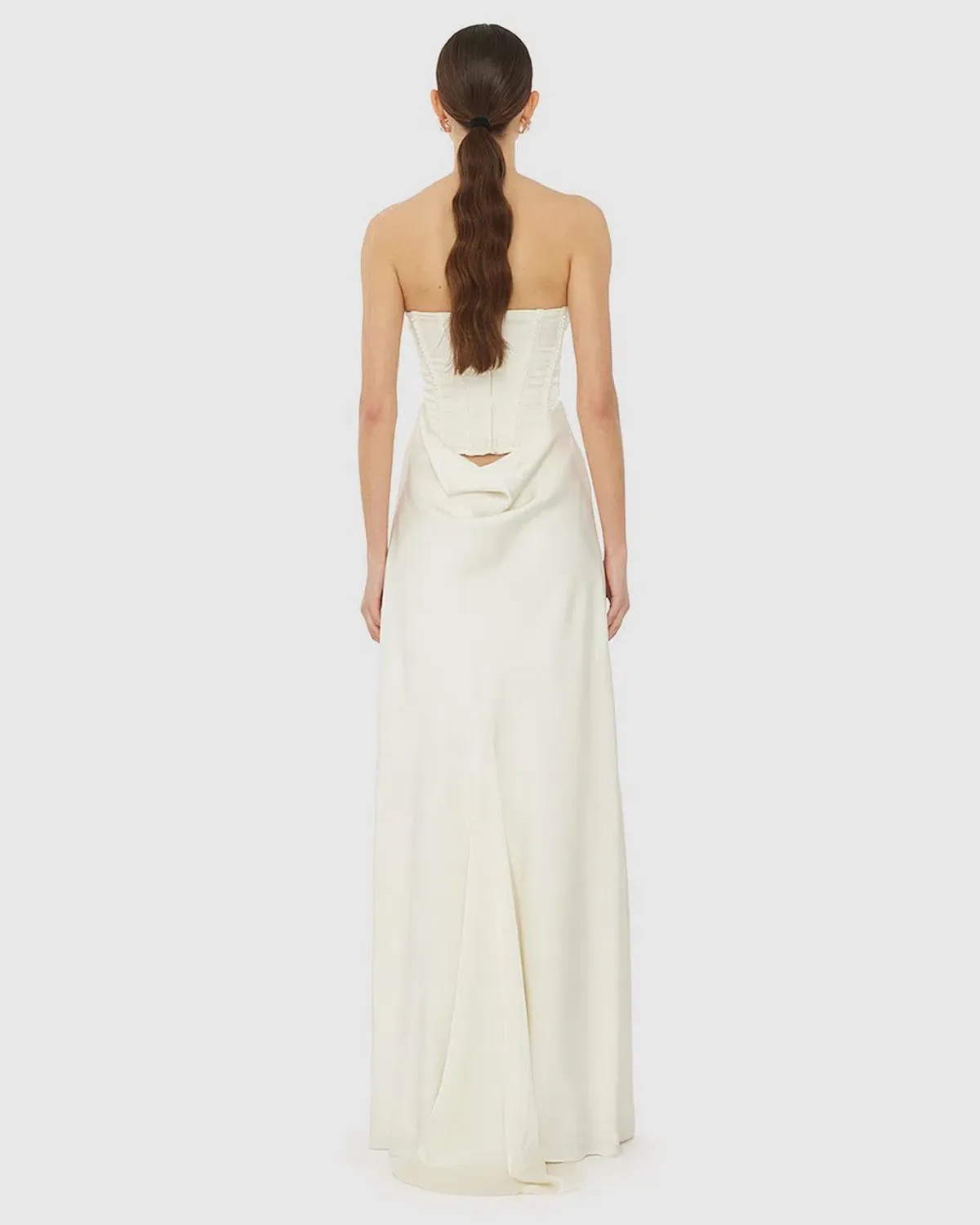 Rotate by Birger Christensen Satin Pearl Corset Dress in White Size 34 / AU 6 - Image 7