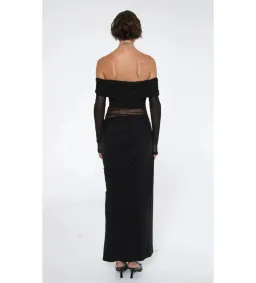 Benni Yasmin Off-Shoulder Maxi Dress Black Size AU 8 for rent on The Volte - image 3