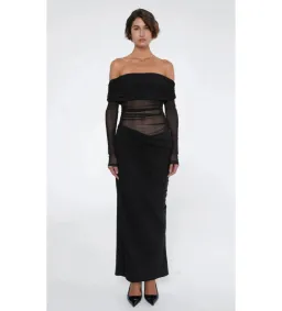 Benni Yasmin Off-Shoulder Maxi Dress Black Size AU 8 for rent on The Volte - image 1