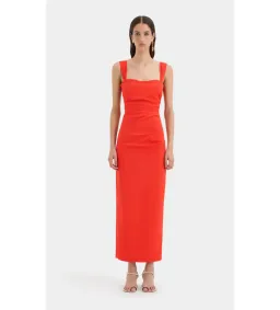 Sir the Label Dahlia Balconette Gown in Tangerine Red Size AU 8 for rent on The Volte - image 1