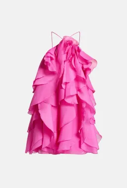 Aje Pandorea Layered Mini Dress in Fuschia Rose Size 10 for rent on The Volte - image 7