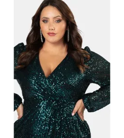 Curve Project by Pink Dusk All I Want Sequin Maxi Dress Green Size AU 18 for rent on The Volte - image 4