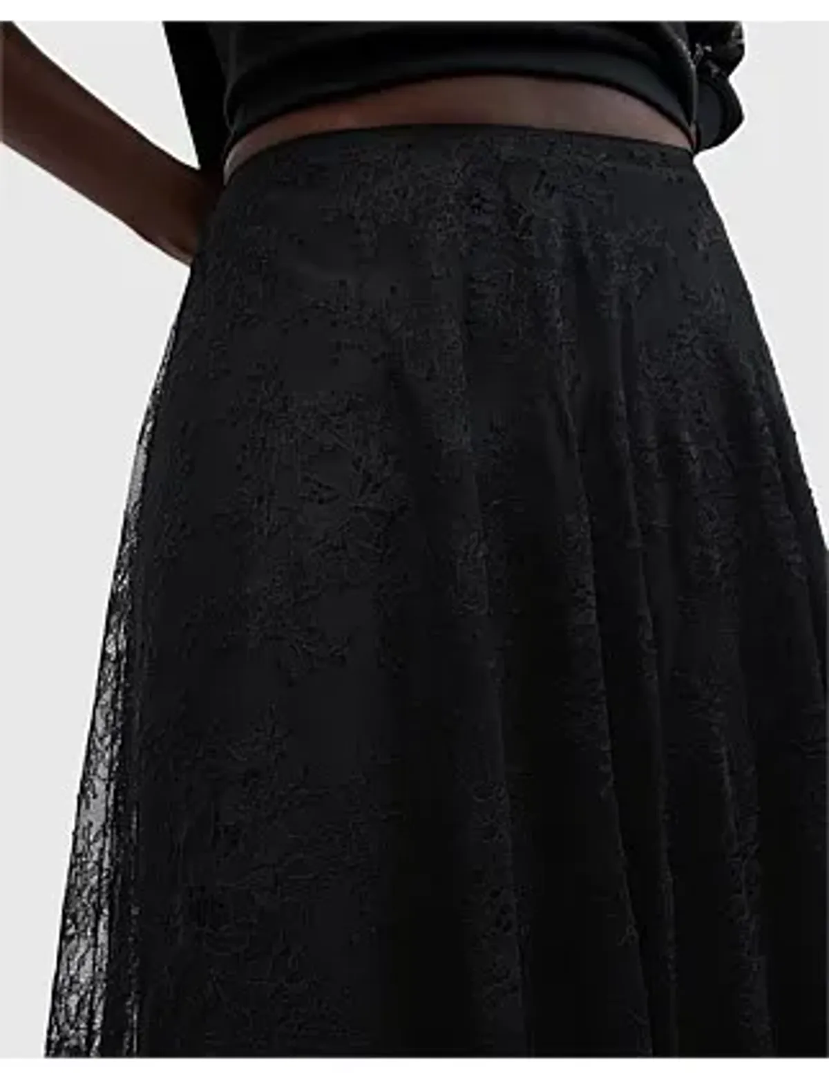 Allsaints Josie Lace Skirt Black Size 10 - Image 4