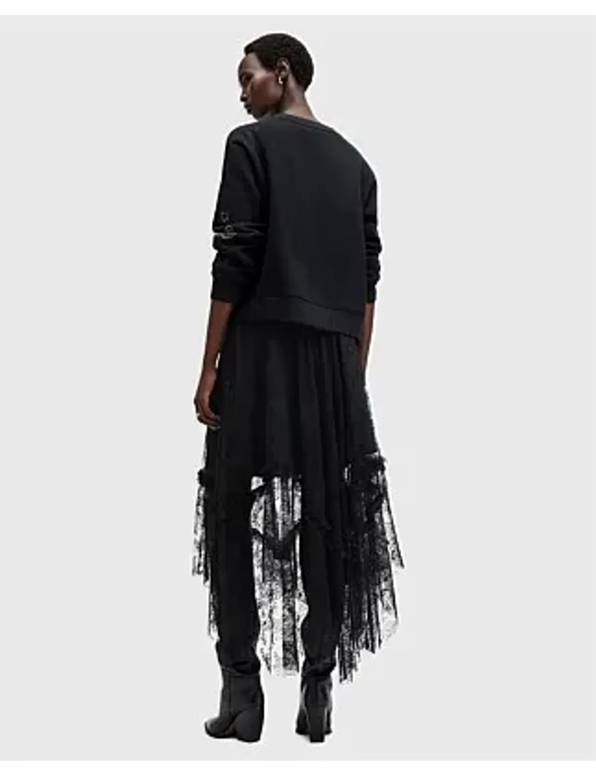 Allsaints Josie Lace Skirt Black Size 10 - Image 3