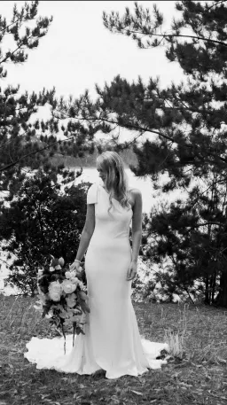 Enzoani One Shoulder Ivory Gown Size AU 10 for rent on The Volte - image 4