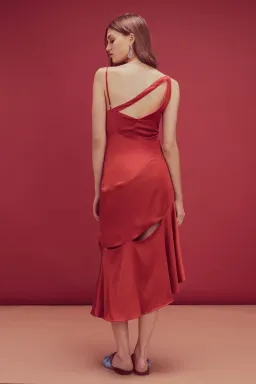 For Love and Lemons Liv Cut Maxi Dress Red Size 10 for rent on The Volte - image 3