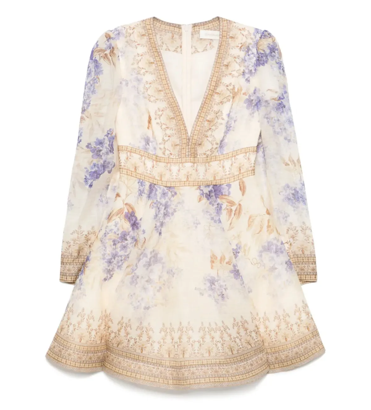 Zimmermann Dawning Plunge Mini Dress Multi Hydrangea Size 2/AU 12 - Image 5