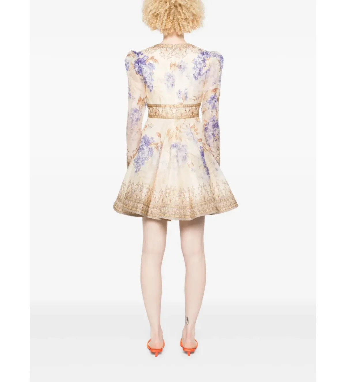 Zimmermann Dawning Plunge Mini Dress Multi Hydrangea Size 2/AU 12 - Image 3
