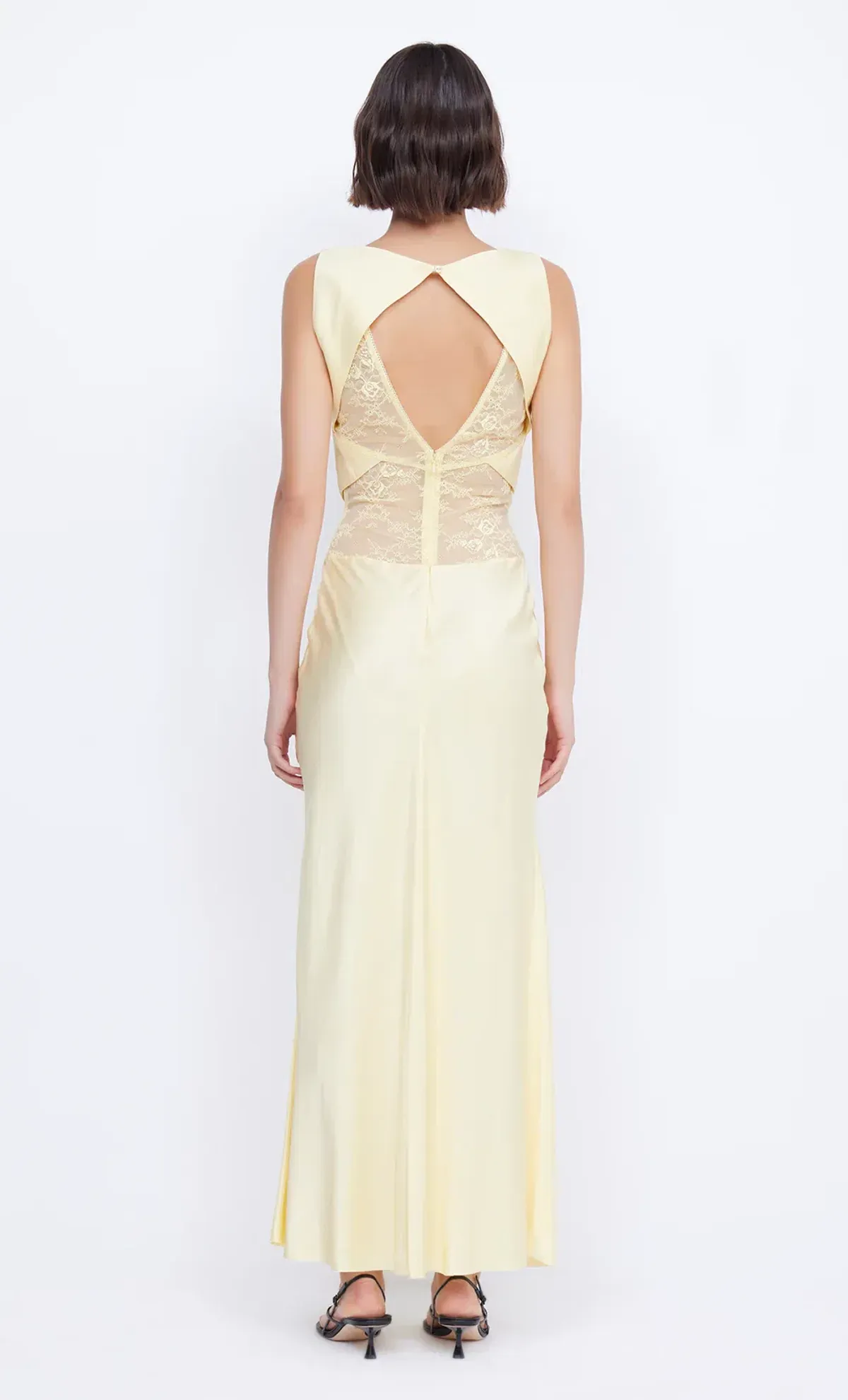 Bec & Bridge Juliette V Neck Maxi Dress Butter Yellow Size AU 10 - Image 3