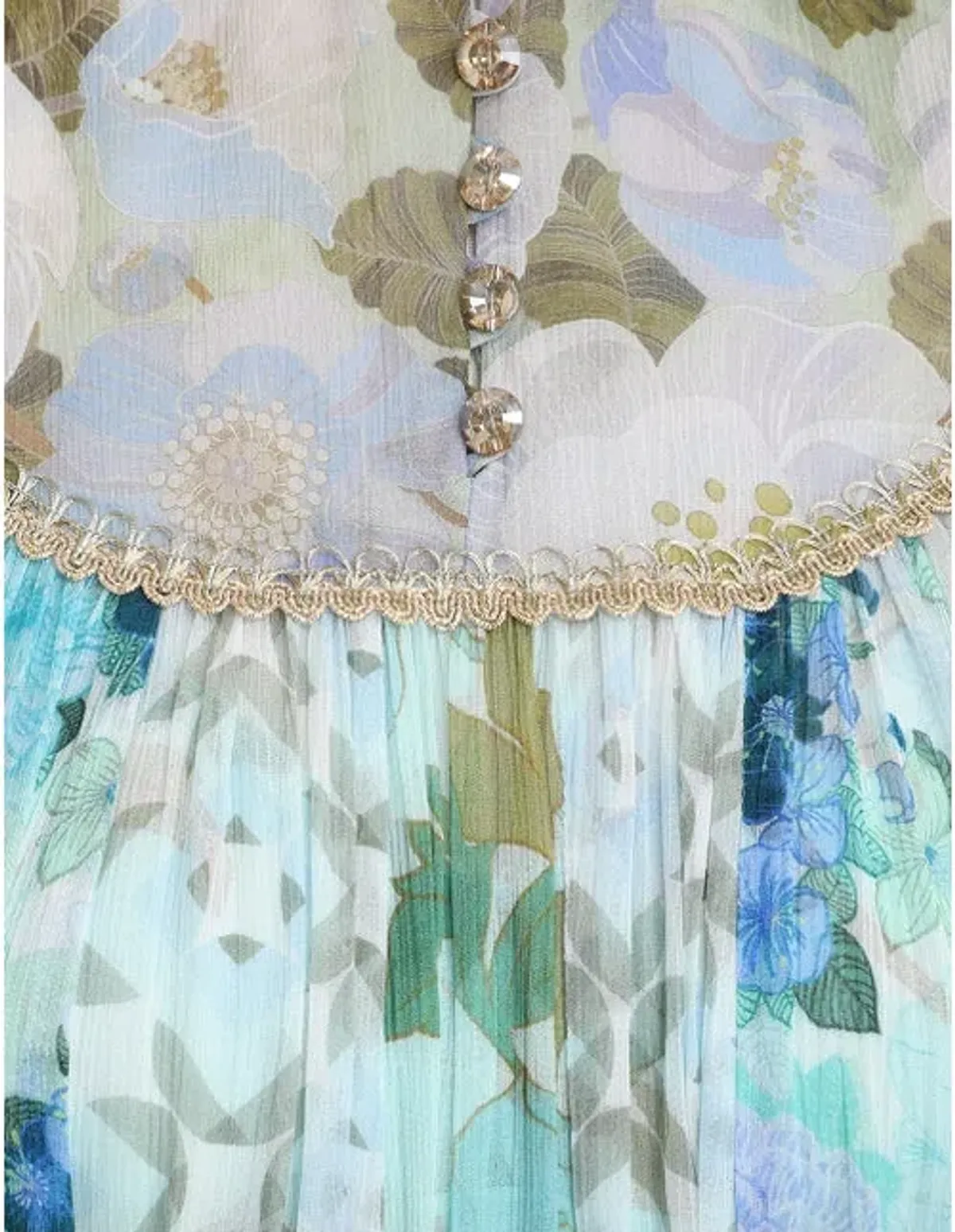 Zimmermann Rhythym Trimmed Billlow Midi Dress Size: 0 - Image 2