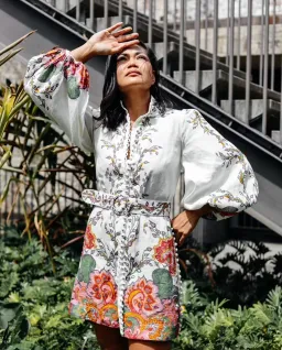 Zimmermann The Lovestruck Buttoned Tunic Mini Dress Multi Size 0/AU 8 for rent on The Volte - image 3