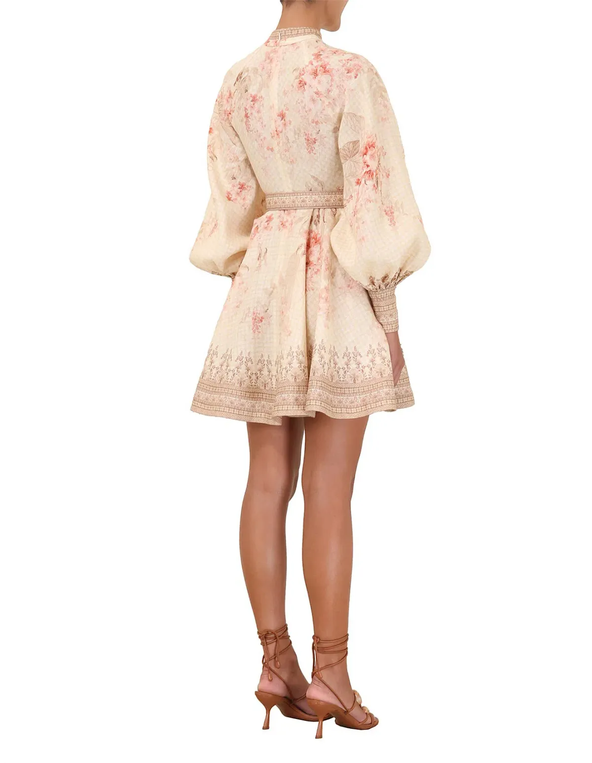 Zimmermann ILLUMINATE BUTTONED MINI DRESS coral floral size 14 - Image 2