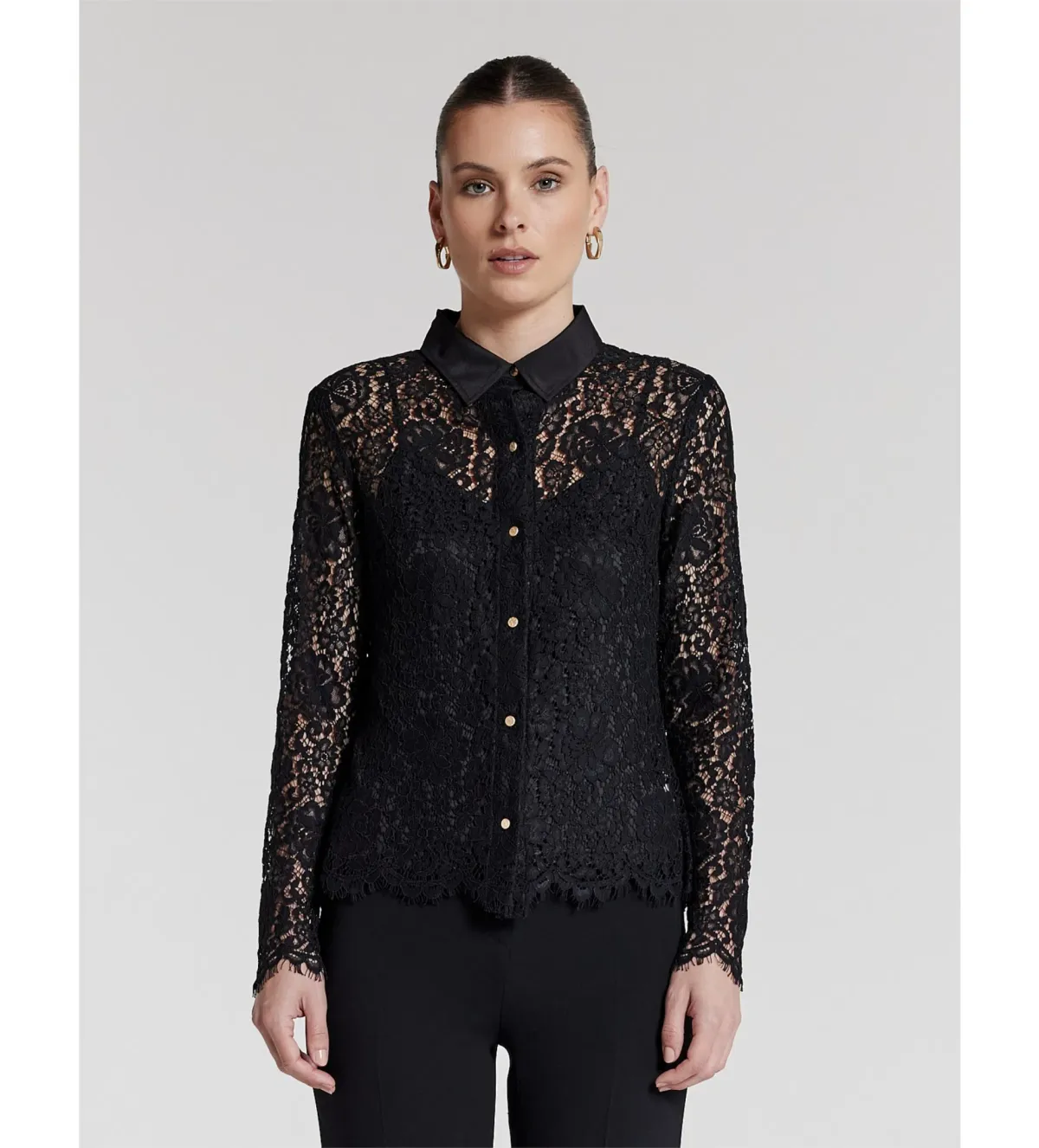 Perri Cutten Como Lace Shirt Black Size AU 6 - Image 1