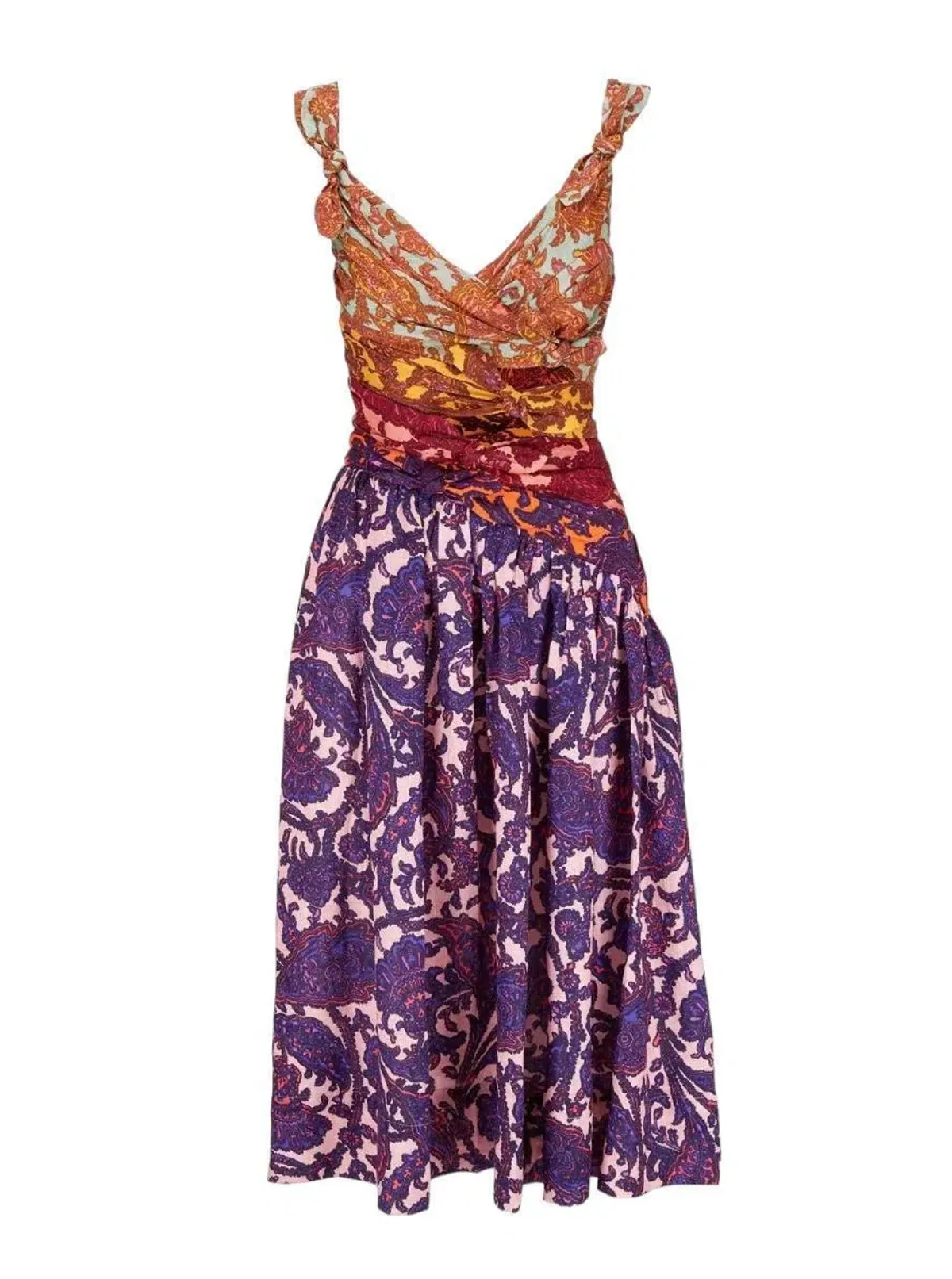 Zimmermann Tiggy Bow Midi Dress Spliced Paisley Size AU 6 - Image 4