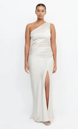 Bec + Bridge The Dreamer Asymmetrical Maxi Dress Beige Size 10 for rent on The Volte - image 1