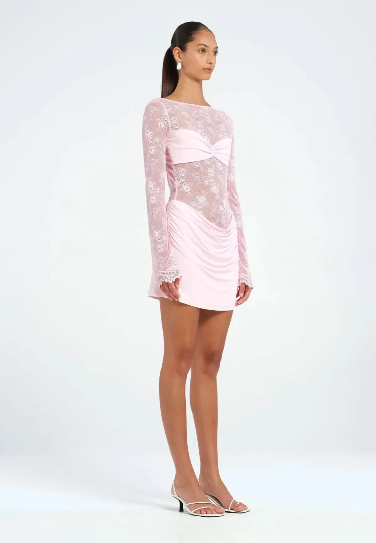 Benni Oskar Mini Dress in Baby Pink Size 8 - Image 4