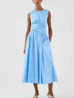 Aje Agatha Knot Midi Dress Powder Blue Size AU 10 for rent on The Volte - image 1