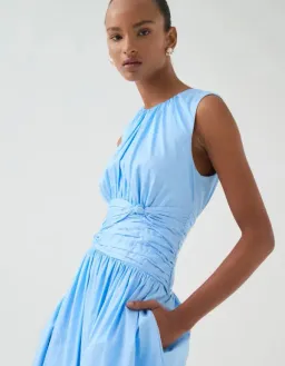 Aje Agatha Knot Midi Dress Powder Blue Size AU 14 for rent on The Volte - image 4