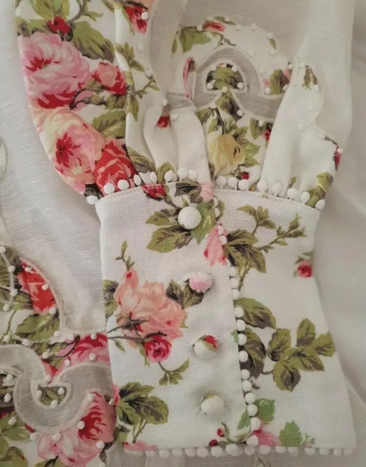 Zimmermann Radiate Applique Shirt Mini Dress Floral Size 2 / Aus 10 - Image 4