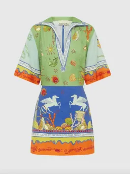 Alémais Surrealist V Neck Mini Dress Print Size 16 for rent on The Volte - image 2