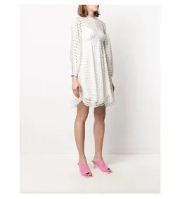 Zimmermann Poppy Eyelet Mini Dress White Size 0/ AU 8 for rent on The Volte - image 2