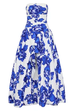 Aje Behold Maxi Dress in Boldly Blooming Cobalt Size AU 6 for rent on The Volte - image 3