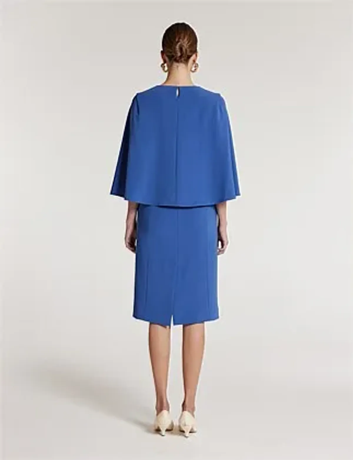 Perri Cutten Cape Sleeve Dress in Blue Size AU 16 - Image 4