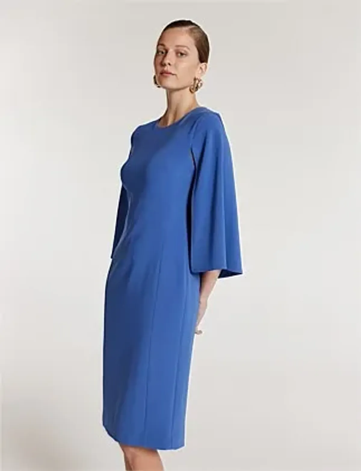 Perri Cutten Cape Sleeve Dress in Blue Size AU 16 - Image 2