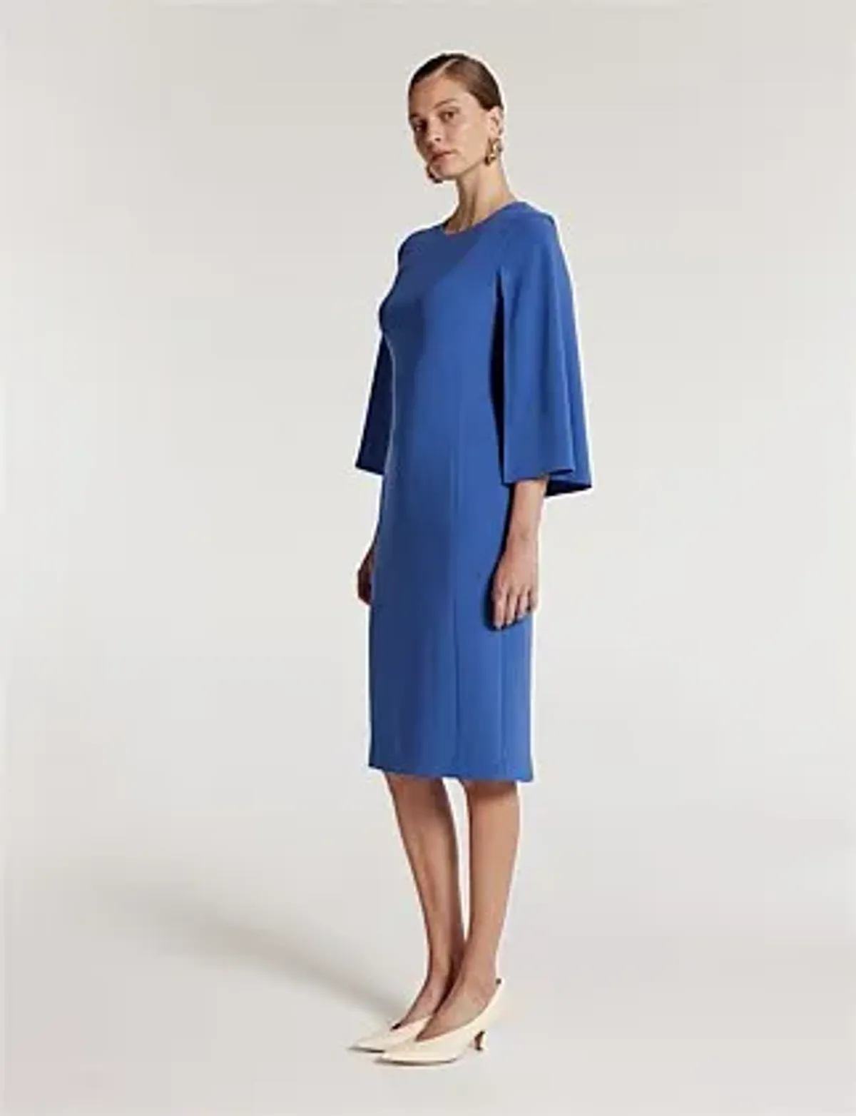 Perri Cutten Cape Sleeve Dress in Blue Size AU 16 - Image 3