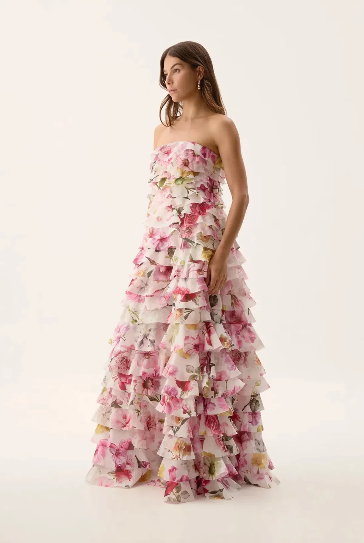 Aje Fleur Pleated Gown Collage Floral Size 8/S - Image 2