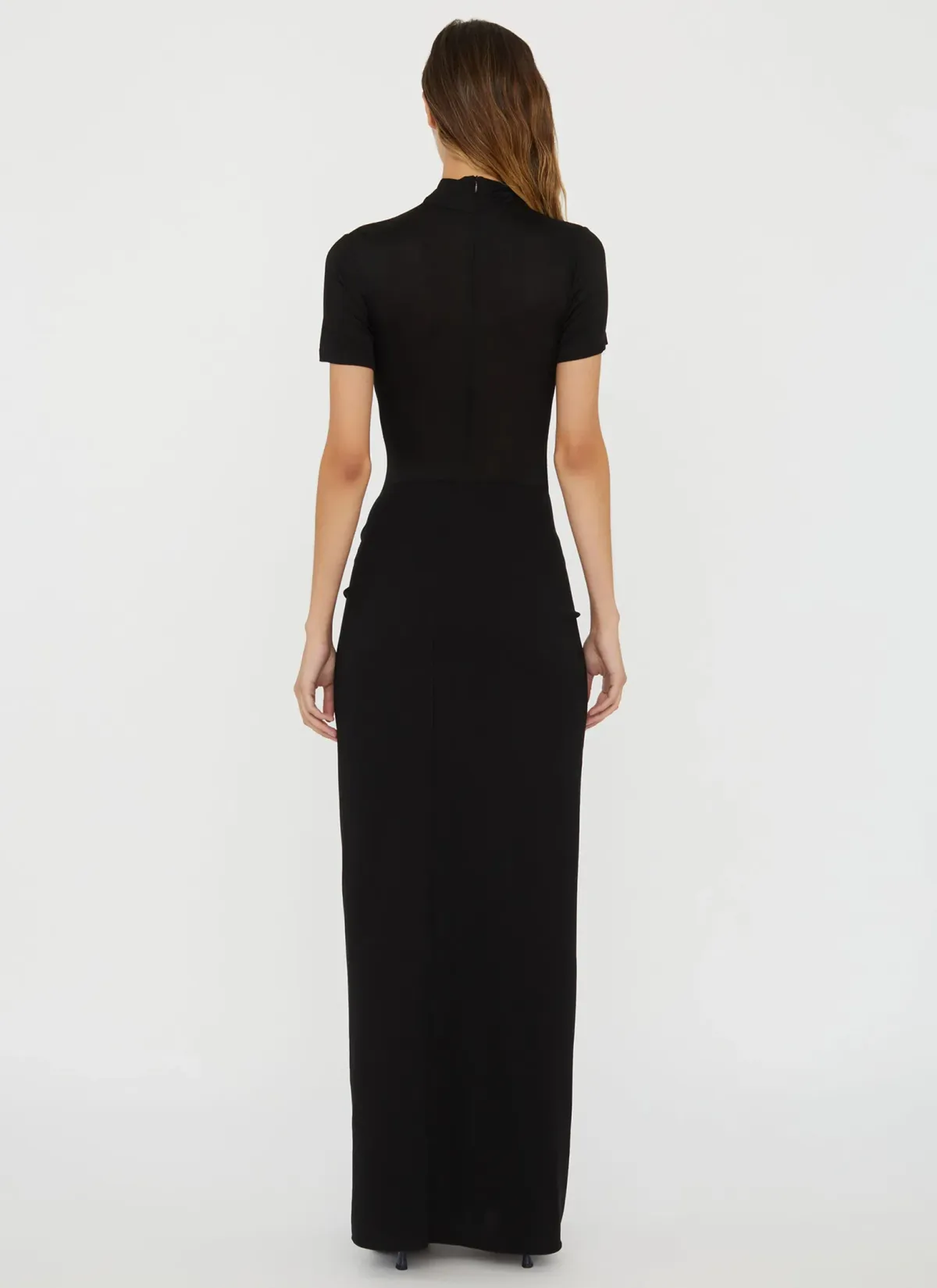 Christopher Esber Fusion Ruched Tee Gown Black Size 8 - Image 2