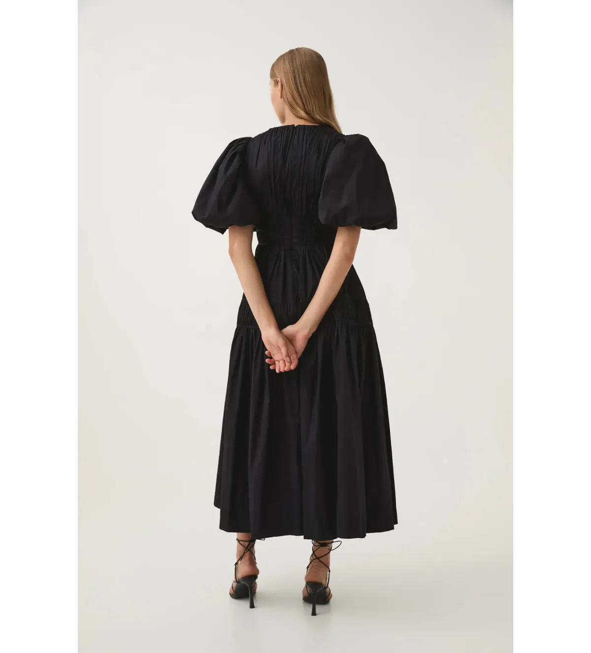 Aje Fallingwater Ruched Midi Dress Black Size XXL/AU 16 - Image 6