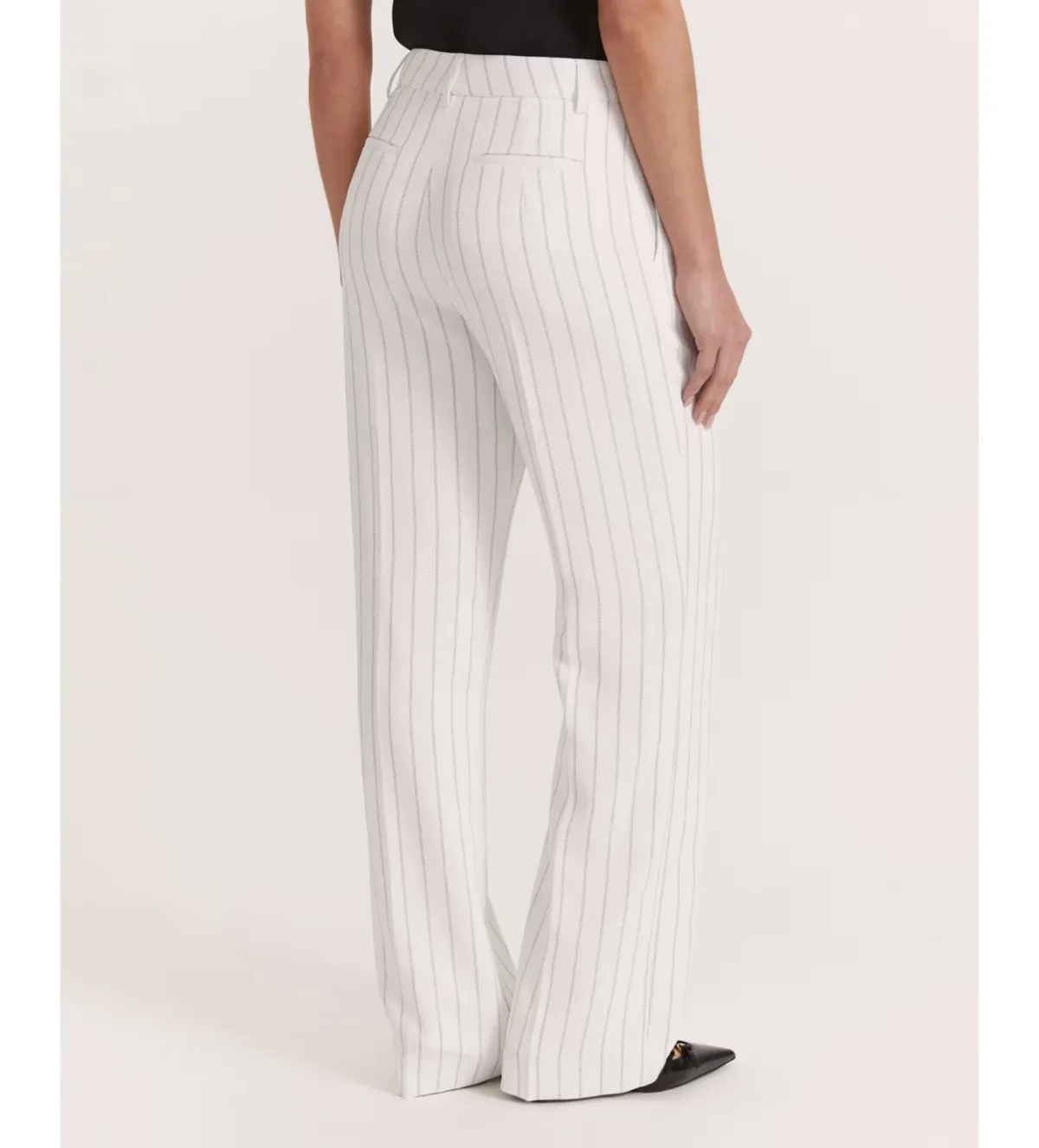 Saba Dharma Pinstripe Wide Leg Pants in White Size AU 6 - Image 7