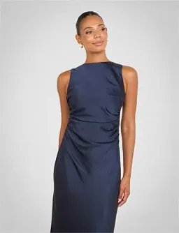 Pilgrim Gita Boat Neck Dress In Navy Size AU 10 for rent on The Volte - image 4