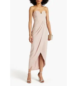 Shona Joy Strapless Draped Satin Maxi Dress Blush Size 14  for rent on The Volte - image 1