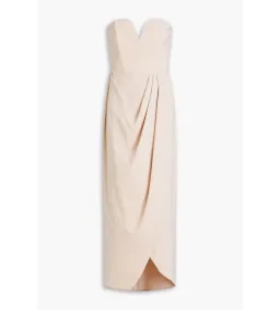 Shona Joy Strapless Draped Satin Maxi Dress Blush Size 14  for rent on The Volte - image 3