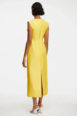 Acler Glynde Midi Dress Yellow Size AU 10 for rent on The Volte - image 2