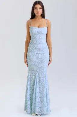 House of CB Bluebell Lace Up Back Maxi Dress Blue AU 8 for rent on The Volte - image 3