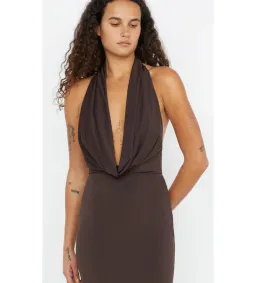 Bec & Bridge Nessie Neck Maxi Dress Dark Chocolate Size 6 for rent on The Volte - image 4